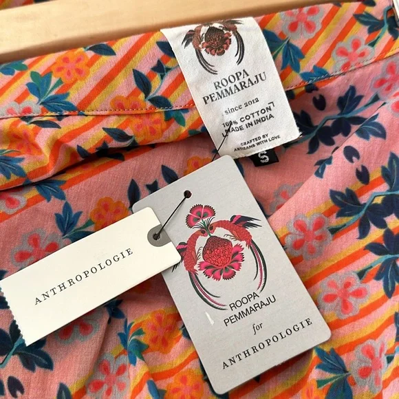 Roopa Pemmaraju Tiered Cotton Skirt, NWT - Picture 3 of 3